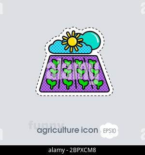 L'icône de champ au printemps. Plantule. La masse. Les plantes vertes, ferme biologique. Signe de l'agriculture. Symbole graphique pour votre site web design, logo, app, l'assurance-chômage. Vector illust Banque D'Images