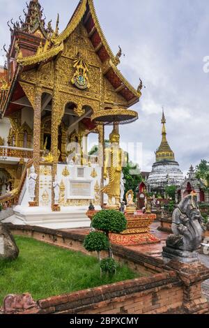 Wat Bupfaram dans la vieille ville de Chiang Mai, Thaïlande Banque D'Images