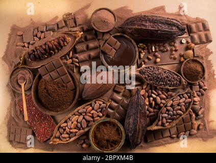 Ensemble de la collecte de bonbons au chocolat Banque D'Images