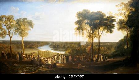 JMW Turner 1775-1851 Angleterre: Richmond Hill, à l'occasion de l'anniversaire du Prince Regent, a exposé 1819 peinture à l'huile sur toile Banque D'Images