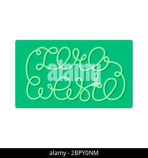 Aucun gaspillage. Lettrage. Les lettres sont constituées d'une ligne fermée. Calligraphie. Typographie. Il peut être utilisé pour le titre, l'emballage, la couverture, l'impression sur les vêtements. Ven Banque D'Images