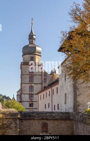 Détail de l'idyllique la forteresse de Marienberg près de Würzburg en Franconie, une région de Bavière en Allemagne Banque D'Images