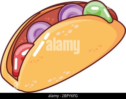 délicieux taco sur fond blanc illustration vectorielle Illustration de Vecteur