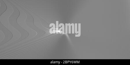 Arrière-plan abstrait 3D chaotique de motifs géométriques courbes de couleur gris sombre avec éclairage et ombres pour divers Banque D'Images