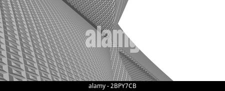 Image ultra-large en argent monochromique 3D courbe image d'arrière-plan abstraite faite de motifs tachetés simples avec ombre Banque D'Images