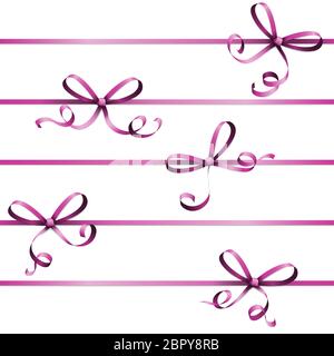 Vecteur EPS 10 illustration de couleur violette ribbon bow isolé sur fond blanc Banque D'Images