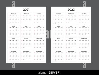 Calendrier 2021-2020 - illustration. Modèle. Maquette. Calendrier vectoriel Illustration de Vecteur