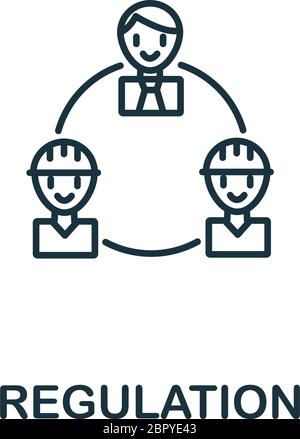 Icône de réglementation de la collection sécurité au travail. Symbole de régulation par élément de ligne simple pour les modèles, la conception Web et les infographies Illustration de Vecteur