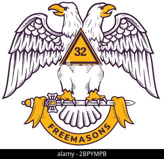 Scottish Rite york la franc-maçonnerie 32 degré maître maçon illustration Banque D'Images