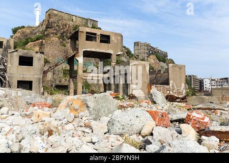 L'île de Gunkanjima au Japon Banque D'Images