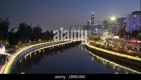 Shenzhen, Chine, 29 octobre 2018:- Shenzhen ville, quartier des affaires la nuit Banque D'Images