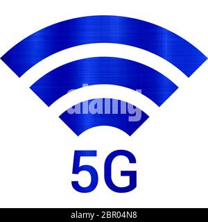 Signal haut débit 5G mobile connection illustration web réseau bleu métallique Banque D'Images