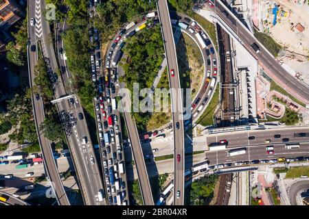 Hung Hom, Hong Kong, 07 novembre 2018:- trafic dans le tunnel de port de fond à Hong Kong Banque D'Images