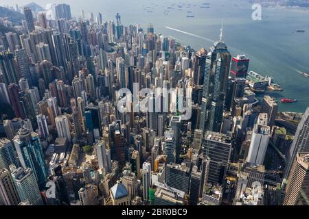 Central, Hong Kong - 01 novembre 2018 : quartier des affaires de Hong Kong Banque D'Images