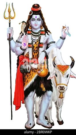 Maha shivaratri Seigneur Dieu hindouisme ox illustration spirituelle animale culture traditionnelle Banque D'Images