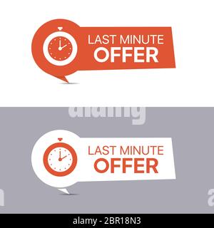 Étiquettes d'offre de dernière minute Illustration de Vecteur