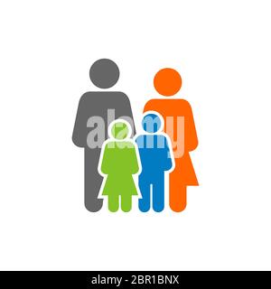 Famille Human Figure logo modèle Illustration Design. Vecteur EPS 10. Banque D'Images