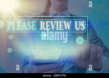 Inscrivez-texte montrant Veuillez consulter nous. Photo d'entreprise situation texte ou système est l'examen formel de l'autorité en montrant Banque D'Images