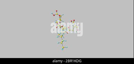 Les fumonisines sont un groupe de mycotoxines provenant du Fusarium. Illustration 3D sur blanc Banque D'Images