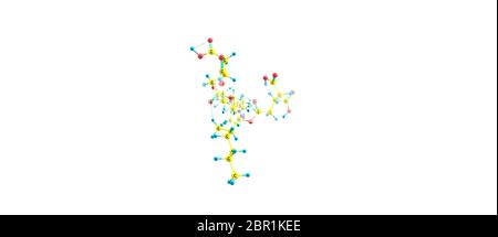 Les fumonisines sont un groupe de mycotoxines provenant du Fusarium. Illustration 3D sur blanc Banque D'Images