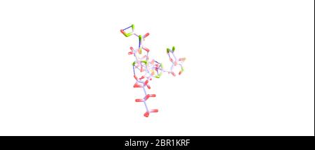 Les fumonisines sont un groupe de mycotoxines provenant du Fusarium. Illustration 3D sur blanc Banque D'Images