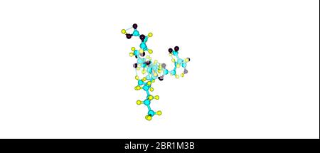 Les fumonisines sont un groupe de mycotoxines provenant du Fusarium. Illustration 3D sur blanc Banque D'Images