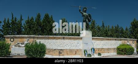 Monument à Leonid I et 300 Spartans à Thermopylae en Grèce Banque D'Images