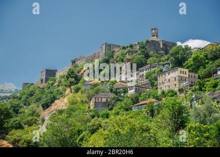 Vue de la vieille ville de Saranda, Albanie, patrimoine de l'UNESCO Banque D'Images