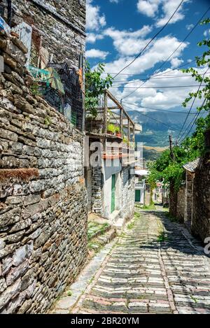 Vue de la vieille ville de Saranda, Albanie, patrimoine de l'UNESCO Banque D'Images