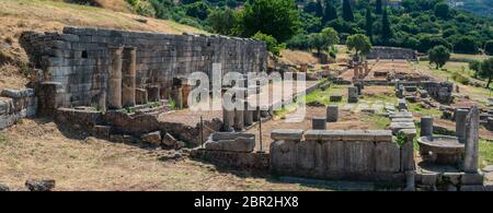 Site archéologique de Messène antique , ruines du Stadion , près de Kalamata , Messine, Messinia, Péloponnes, Grèce Banque D'Images