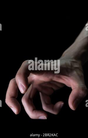 L'envers de la main humaine La violence du crime Devil Concept dans le style de couverture de livre. À l'envers main humaine vue Portrait pour crime Devil Concept Violence Banque D'Images