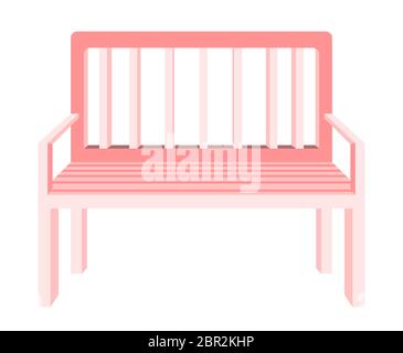 Banc pour jardin et terrasse isolé sur fond blanc. Illustration de dessin animé vectoriel plat. Affiche des meubles simples. Illustration de Vecteur