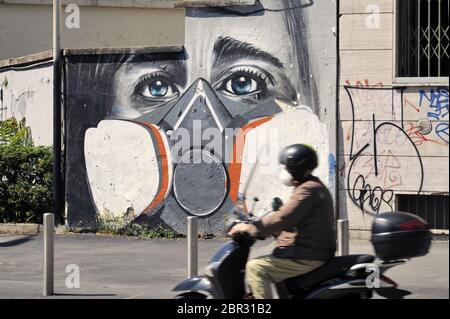 Milan (Italie), art de rue au moment de l'épidémie du coronavirus Banque D'Images