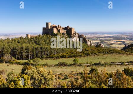 Le Château de Loarre, près de Loarre, la Province d'Huesca, Aragon, Espagne. Le château roman est parmi les plus anciennes de l'Espagne, datant principalement du 11ème et 12ème cen Banque D'Images