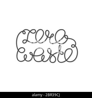 Aucun gaspillage. Lettrage. Les lettres sont constituées d'une ligne fermée. Calligraphie. Typographie. Il peut être utilisé pour le titre, l'emballage, la couverture, l'impression sur les vêtements. Ven Banque D'Images