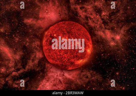 Système solaire - Soleil. C'est l'étoile au centre du système solaire. Sun est un G-type-séquence principale star et c'est comme un carton jaune Banque D'Images