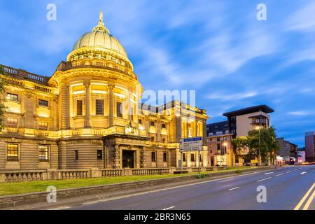 Coucher de soleil à Glasgow Mitchell Library bibliothèque publique dans Glasgow Scotland UK Banque D'Images