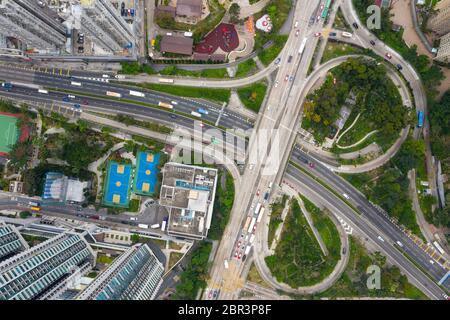 Diamond Hill, Hong Kong 11 avril 2019 : vue de dessus en bas de la ville de Hong Kong Banque D'Images