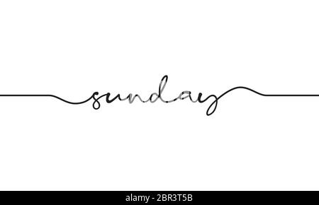 vecteur de dessin manuscrit de mot du dimanche Illustration de Vecteur