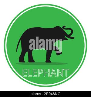 Elephant Asia Walking, graphisme pour logo, vector Outline Illustration Illustration de Vecteur