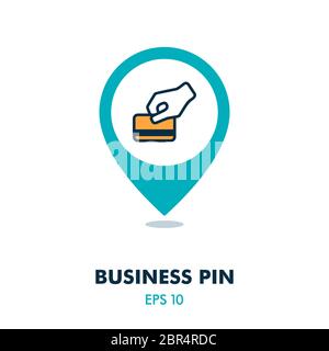 Balayez à main carte de crédit pendant les grandes lignes d'achat d'une icône de l'axe. Inscrivez-vous d'affaires. Pointeur de carte. Les marqueurs de carte. Symbole graphique pour votre site web design, logo, app Banque D'Images