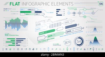 Les éléments d'infographie est une excellente collection de graphiques vectoriels, des graphiques et des diagrammes. Banque D'Images