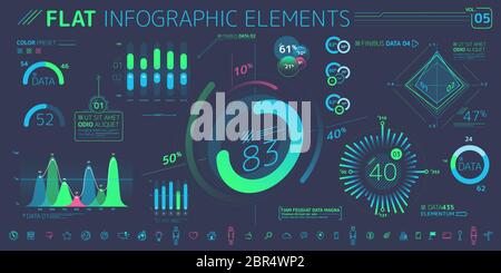 Les éléments d'infographie est une excellente collection de graphiques vectoriels, des graphiques et des diagrammes. Banque D'Images