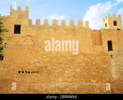 Mur de Ribat à Monastir, Tunisie, Afrique du Nord Banque D'Images