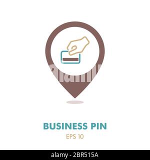 Balayez à main carte de crédit pendant les grandes lignes d'achat d'une icône de l'axe. Inscrivez-vous d'affaires. Pointeur de carte. Les marqueurs de carte. Symbole graphique pour votre site web design, logo, app Banque D'Images
