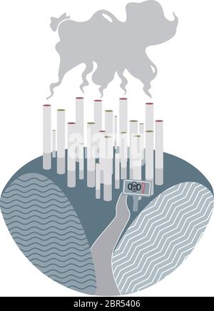 Illustration de la bannière ou du design de l'affiche de la Journée mondiale sans tabac. Concept de la façon dont le monde est gouverné par le tabac. - vecteur Illustration de Vecteur