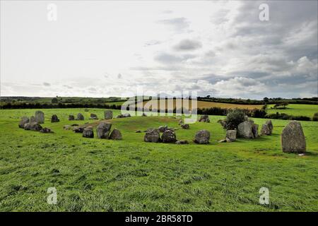 Ballynoe Stone Circle, Downpatrick, Irlande du Nord. Banque D'Images