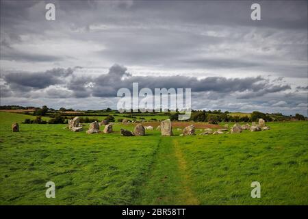 Ballynoe Stone Circle, Downpatrick, Irlande du Nord. Banque D'Images