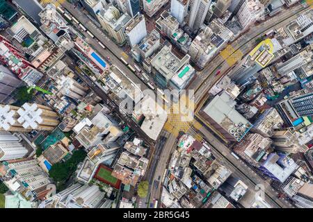 Hung Hom, Hong Kong 21 avril 2019 : vue de dessus en bas de la ville de Hong Kong Banque D'Images