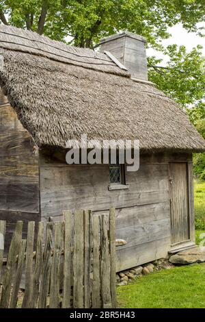 Alexander Knight House est une réplique exacte d'une maison à chambre simple du XVIIe siècle. On a appelé une « maison humble » pour les pauvres qui sont venus pour la première fois à Ipswich, Ma Banque D'Images